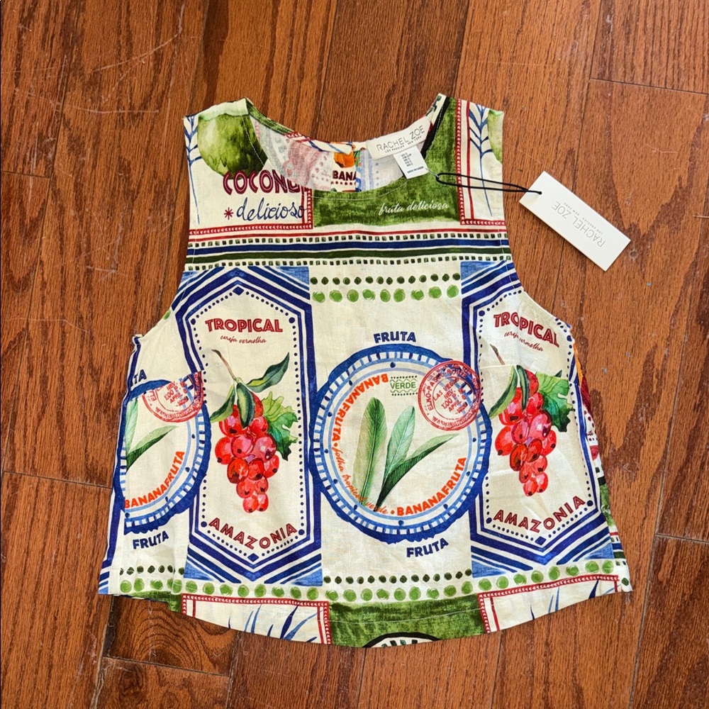 Rachel  Zoe Tropical Print Sleeveless Top size small n.w.t women’s, ladies